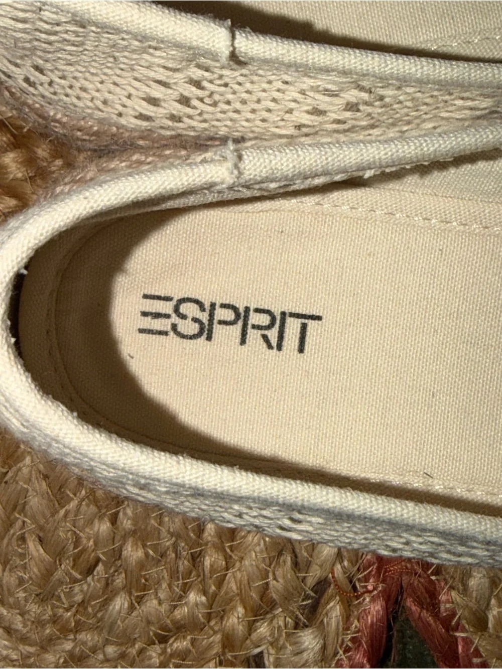 Esprit Cream Knit Slip-On Espadrilles